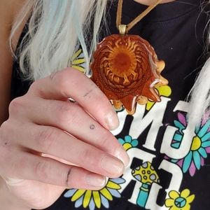 Third eye pinecone necklace